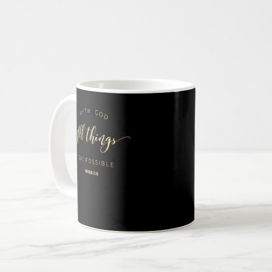 Mit Gott sind alle Sachen mögliches Matthew-19:26 Kaffeetasse (Vorderseite Links)