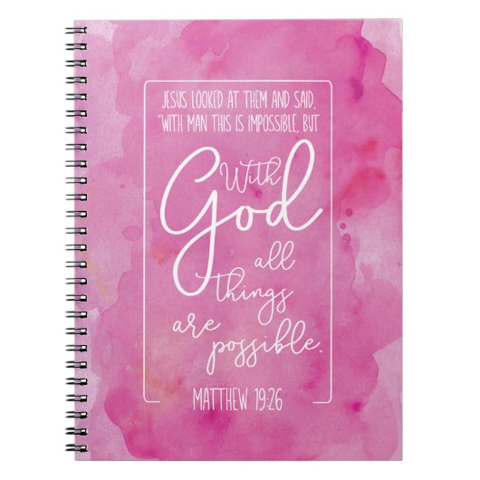 Mit Gott sind alle Sachen mögliches Matthew-19:26 Notizblock (Vorderseite)