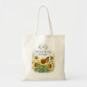 Mit Gott, Sonnenblumen Monogramm Tragetasche (Vorne)