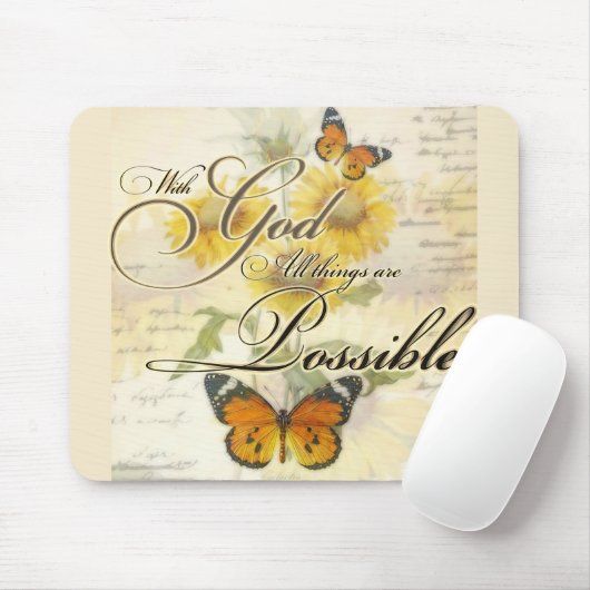 Mit Gott Sonnenblumen und Schmetterling Mousepad (Mit Mouse)