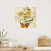 Mit Gott Sonnenblumen und Schmetterling Poster (Küche)