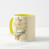 Mit Gott Sonnenblumen und Schmetterling Tasse (Vorderseite Links)