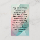 Mit Gott weigere ich mich, Gebet zu versenken Visitenkarte (Rückseite)