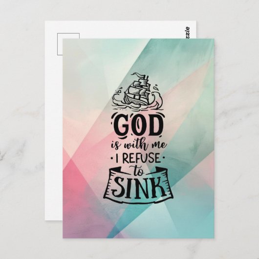 Mit Gott weigere ich mich zu sinken Postkarte (Vorne/Hinten)