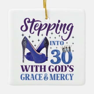 Mit Gottes Gnade in meinen 30. Geburtstag eintrete Keramikornament