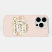 Mit Gottes Gnade werde ich den Glauben überwinden iPhone Hülle (Rückseite (Horizontal))