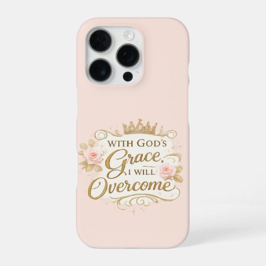 Mit Gottes Gnade werde ich den Glauben überwinden iPhone Hülle (Rückseite)