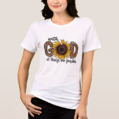 Mit Gottes Leopard Sonnenblumen T - Shirt der Frau (Vorderseite)