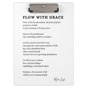 Mit Grace Faith Poesie Art Poster Dekoration Klemmbrett