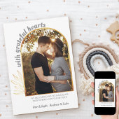 Mit Grateful Hearts Gold Arch Foto Grau Gold Ankündigung