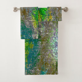 Mit Grooves gefärbt und farbig gebrannt Badhandtuch Set