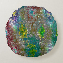 Mit Grooves gefärbt und farbig gebrannt Rundes Kissen