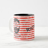 Mit großem Bart kommt personalisierte Zweifarbige Tasse (Vorderseite Links)
