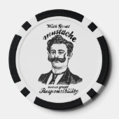 Mit großem Schnurrbart kommt große Verantwortung. Pokerchips (Rückseite)