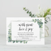 Mit großer Liebe und Freude, Hochzeit Probe Dinner Einladung (Stehend Vorderseite)