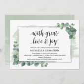 Mit großer Liebe und Freude, Hochzeit Probe Dinner Einladung (Vorne/Hinten)