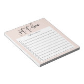 Mit Handschrift Personalisiertes Rosa machen Notizblock (angewinkelt)