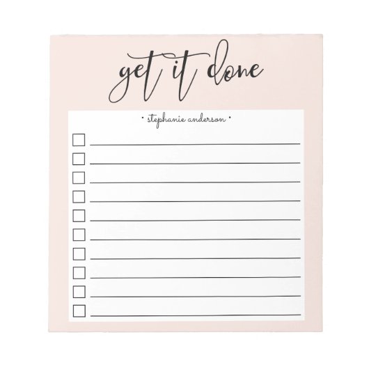 Mit Handschrift Personalisiertes Rosa machen Notizblock (Vorderseite)