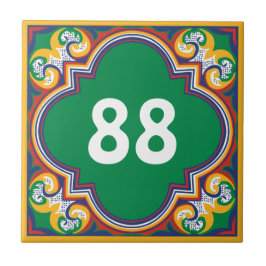 💛 🧡 mit Hausnummer Azulejos, dekorative Cera Fliese