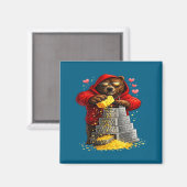 Mit Hemd Bär Reibe Hut Valentinsgruß Meme Magnet (Vorderseite/Rückseite)
