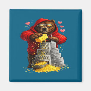Mit Hemd Bär Reibe Hut Valentinsgruß Meme Magnet