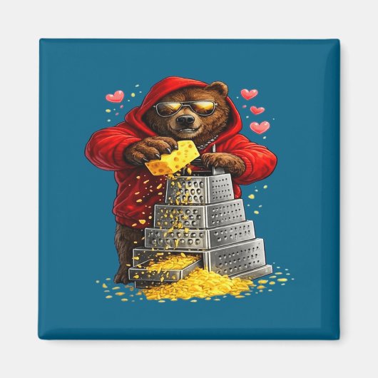 Mit Hemd Bär Reibe Hut Valentinsgruß Meme Magnet (Vorne)