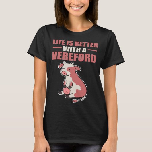 mit Hereford Cow Bauer T-Shirt (Vorderseite)