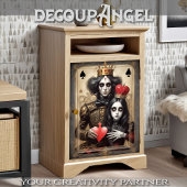 Mit Herz-Dekoupage spielen Seidenpapier