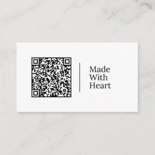 Mit Herz Gemacht Anpassbarer QR-Code und Logo Visitenkarte