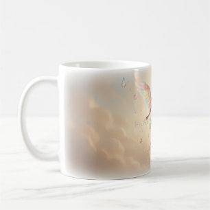Mit Herz spielender Engel Fußballposter Kaffeetasse