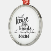 Mit Herz und Hände scans der Sonographin Ornament Aus Metall (Links)