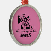 Mit Herz und Hände scans der Sonographin Ornament Aus Metall (Rechts)