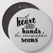 Mit Herz und Nieren scannt der Sonographen Button (Vorne & Hinten)