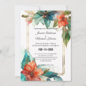 Mit Hochzeitsdetails Hibiskus Serenade Paradies Einladung (Vorderseite)