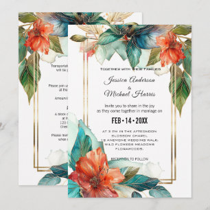 Mit Hochzeitsdetails Hibiskus Serenade Paradies Einladung