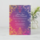 Mit Hochzeitsdetails Radiant Romance Einladung (Stehend Vorderseite)