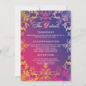 Mit Hochzeitsdetails Radiant Romance Einladung (Rückseite)