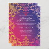 Mit Hochzeitsdetails Radiant Romance Einladung (Vorne/Hinten)