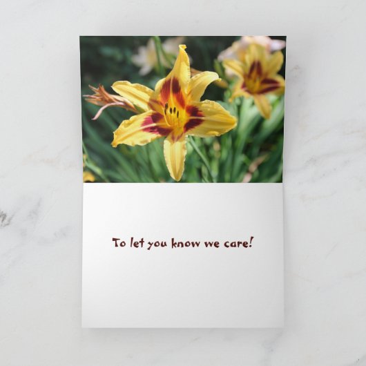 Mit Hoffnung und Gebete, um Sie zu Ließ wissen, wi Karte (Innenseite)