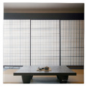 mit hölzerner Tabelle und modernem Art tatami: Fliese (Vorderseite)