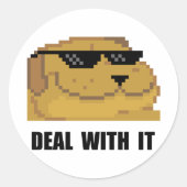 Mit ihm umgehen runder aufkleber (Vorderseite)