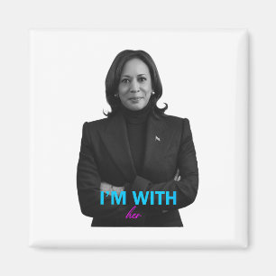 Mit ihr Kamala Wähle für 2024 Präsidentin Kamala-H Magnet
