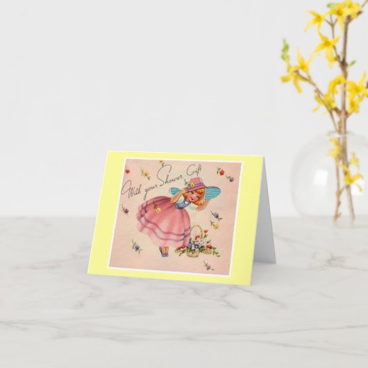 Mit Ihrem Duschgeschenk Karte (Gelbe Blume)