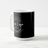 Mit Ihrem Firmenlogo versehen, schwarz Kaffeetasse (Vorderseite Links)