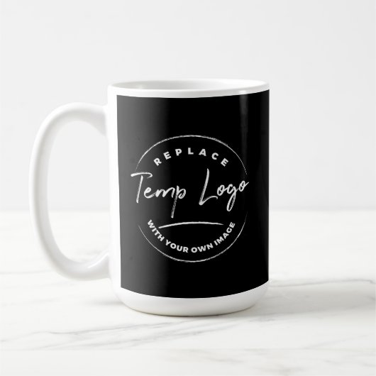 Mit Ihrem Firmenlogo versehen, schwarz Kaffeetasse (Links)