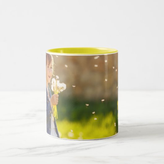 Mit Ihrem Foto Personalisierte Kaffeebeutel Zweifarbige Tasse (Mittel)