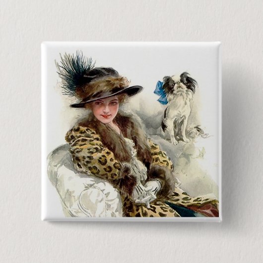 Mit ihrem Hund 2 Button (Vorderseite)