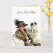 Mit ihrem Hund 2 Karte (Gelbe Blume)