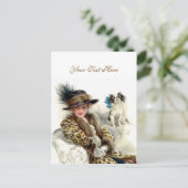 Mit ihrem Hund 2 Postkarte (Stehend Vorderseite)