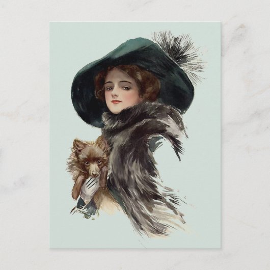 Mit ihrem Hund Postkarte (Vorderseite)